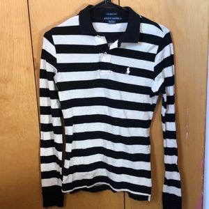 Ralph Lauren skinny polo small long sleeve stripes